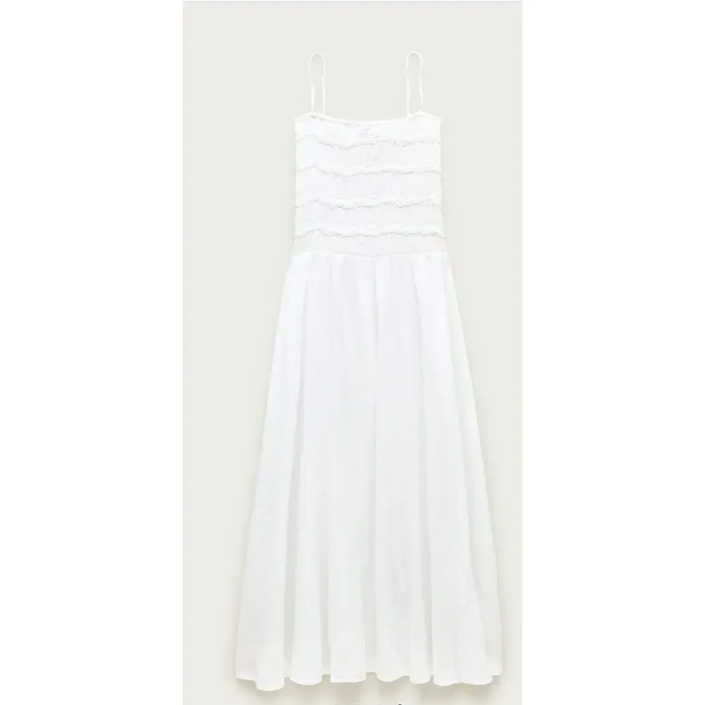 NWT J. Crew Wave Maxi Dress In Sunny Gauze White M